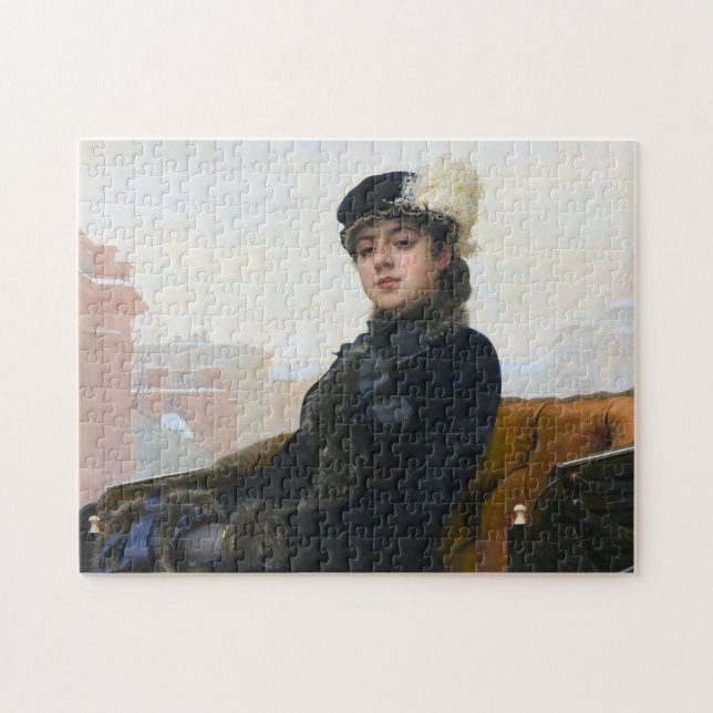 Portrait einer unbekannten Frau, Ivan Kramskoi Puzzle (Horizontal)