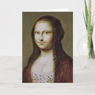 Portrait einer von der Mona Lisa Inspirierten Frau Karte