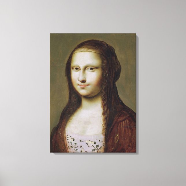Portrait einer von der Mona Lisa Inspirierten Frau Leinwanddruck (Vorderseite)
