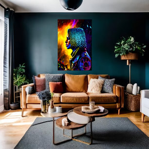 Portrait eines Afrikaners AI Art Poster