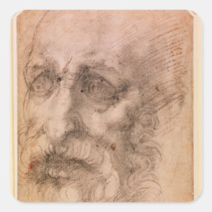 Portrait eines Barteten Quadratischer Aufkleber