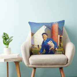 Portrait eines Bauern NC Wyeth 1943 Americana Art Kissen