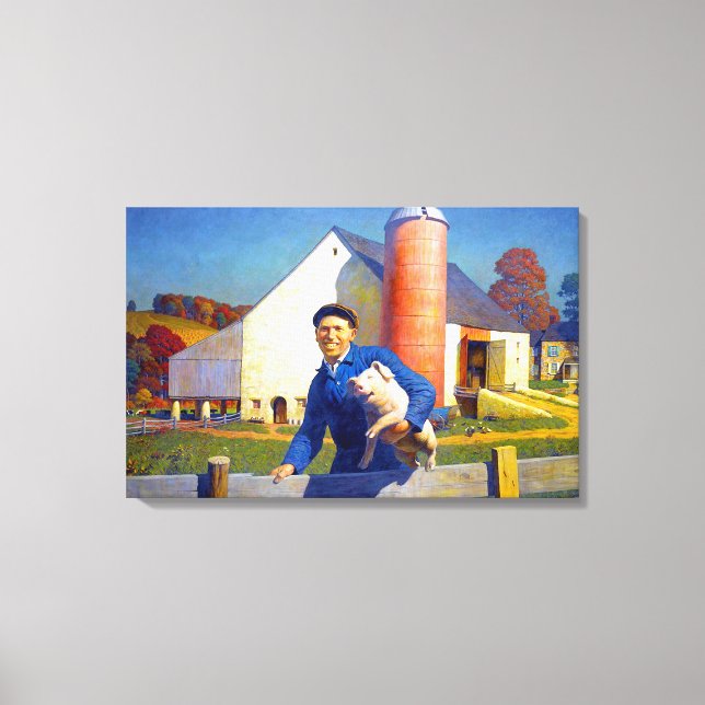 Portrait eines Bauern NC Wyeth 1943 Americana Art Leinwanddruck (Vorderseite)