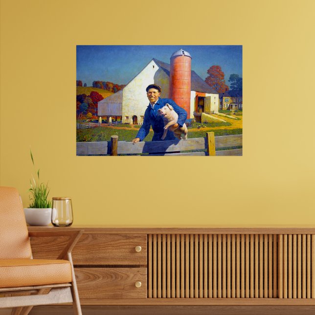 Portrait eines Bauern NC Wyeth 1943 Americana Art Poster (Wohnzimmer 2)