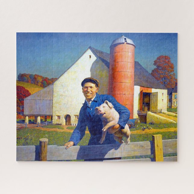 Portrait eines Bauern NC Wyeth 1943 Americana Art Puzzle (Horizontal)