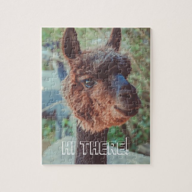 Portrait eines braunen Alpakas Puzzle (Vertikal)