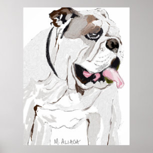 Portrait eines englischen Bulldoggen Poster