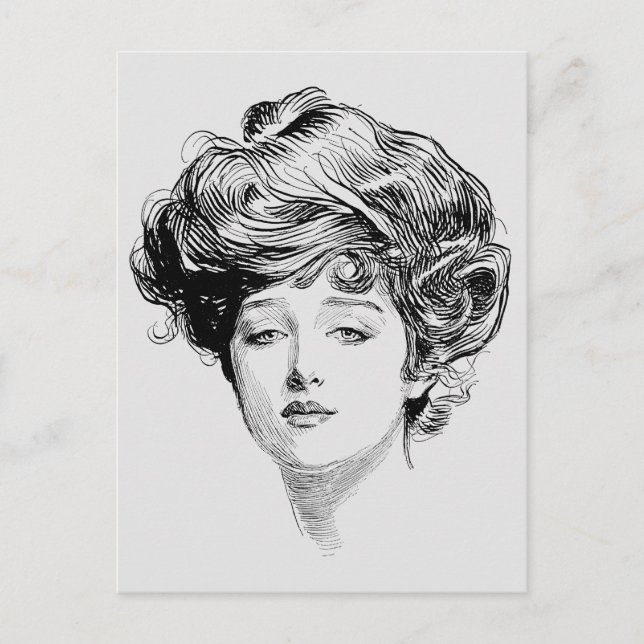 Portrait eines Gibson Girl, 1900 Postkarte (Vorderseite)