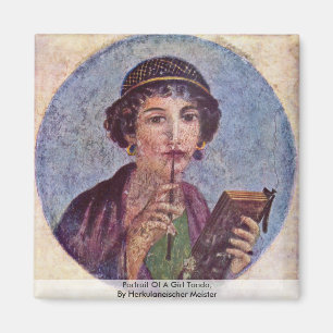 Portrait eines Girl Tondo Magnet