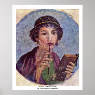 Portrait eines Girl Tondo Poster