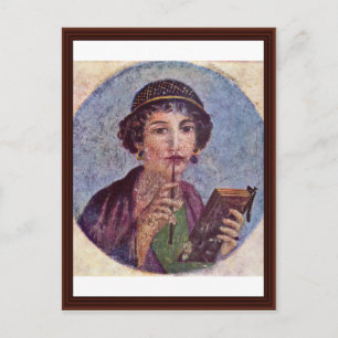 Portrait eines Girl Tondo Postkarte