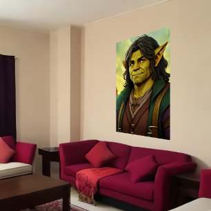 Portrait eines Hybrid-Orcs mit Halfling   Art der  Poster