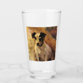 Portrait eines Jacks Russell Dog (Tierart) Glas