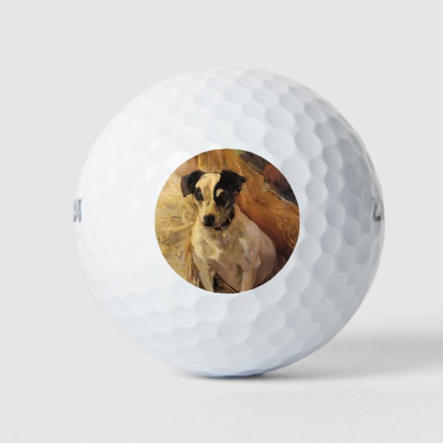 Portrait eines Jacks Russell Dog (Tierart) Golfball (Vorderseite)