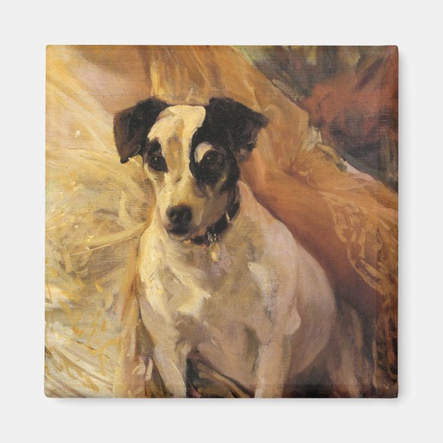 Portrait eines Jacks Russell Dog (Tierart) Magnet (Vorne)