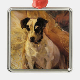 Portrait eines Jacks Russell Dog (Tierart) Ornament Aus Metall