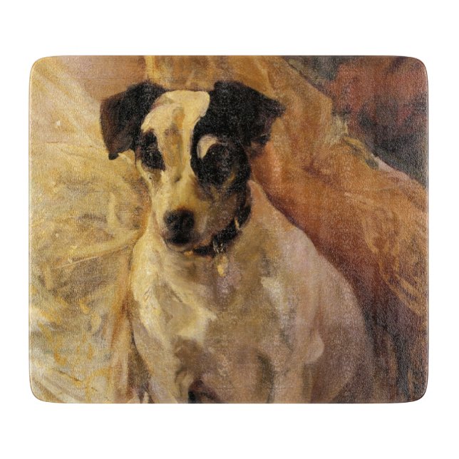 Portrait eines Jacks Russell Dog (Tierart) Schneidebrett (Vorderseite)