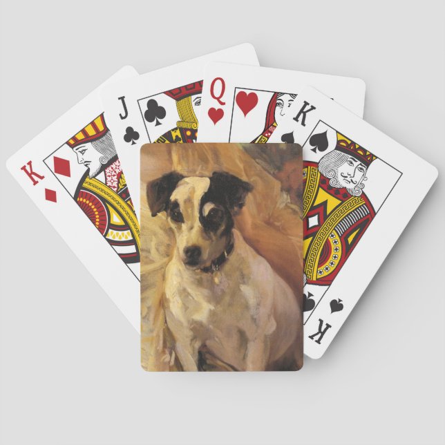 Portrait eines Jacks Russell Dog (Tierart) Spielkarten (Rückseite)