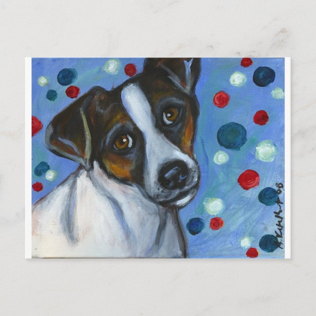 Portrait eines Jacks Russell Postkarte (Vorderseite)