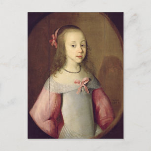 Portrait eines jungen Mädchens, 1651 Postkarte