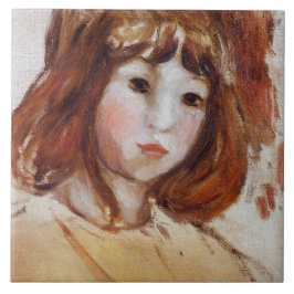 Portrait eines jungen Mädchens (von Berthe Morisot Fliese