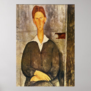 Portrait eines jungen Mannes - Amedeo Modigliani Poster