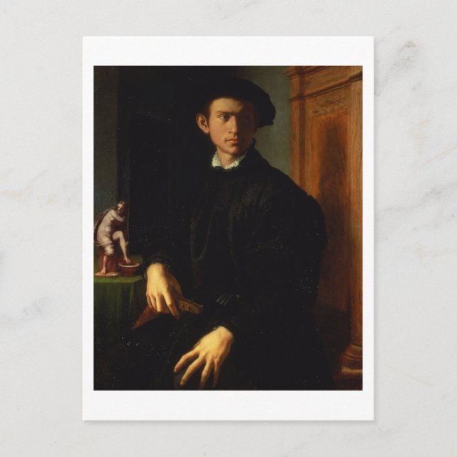 Portrait eines jungen Mannes, c.1532-40 (Öl auf Ta Postkarte (Vorderseite)