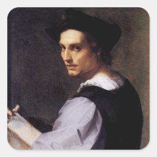 Portrait eines jungen Mannes Quadratischer Aufkleber