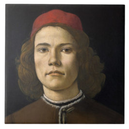 Portrait eines jungen Mannes (von Sandro Botticell Fliese