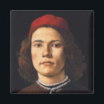 Portrait eines jungen Mannes von Sandro Botticelli Magnet<br><div class="desc">Portrait eines jungen Mannes von Sandro Botticelli italienischer Maler (1445 - 1510) Portrait eines jungen Mannes - Tempera und Öl auf Tafel - 1483</div>