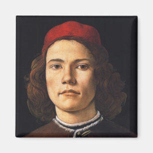 Portrait eines jungen Mannes von Sandro Botticelli Magnet