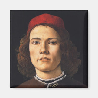 Portrait eines jungen Mannes von Sandro Botticelli Magnet