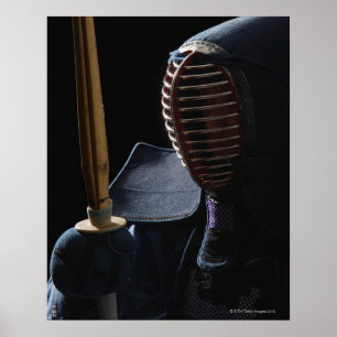 Portrait eines Kendo Fencer 6 Poster