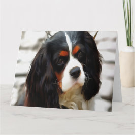 Portrait eines Königs Charles Cavalier Spaniel Dankeskarte
