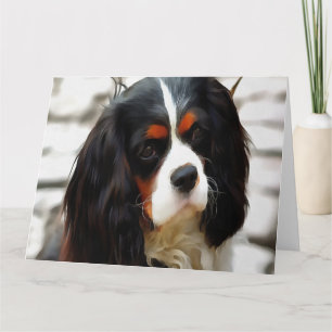 Portrait eines Königs Charles Cavalier Spaniel Dankeskarte