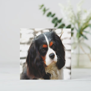 Portrait eines Königs Charles Cavalier Spaniel Feiertagskarte