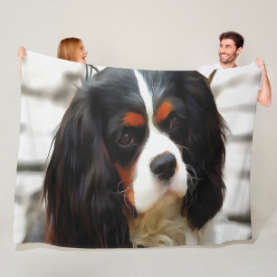 Portrait eines Königs Charles Cavalier Spaniel Fleecedecke