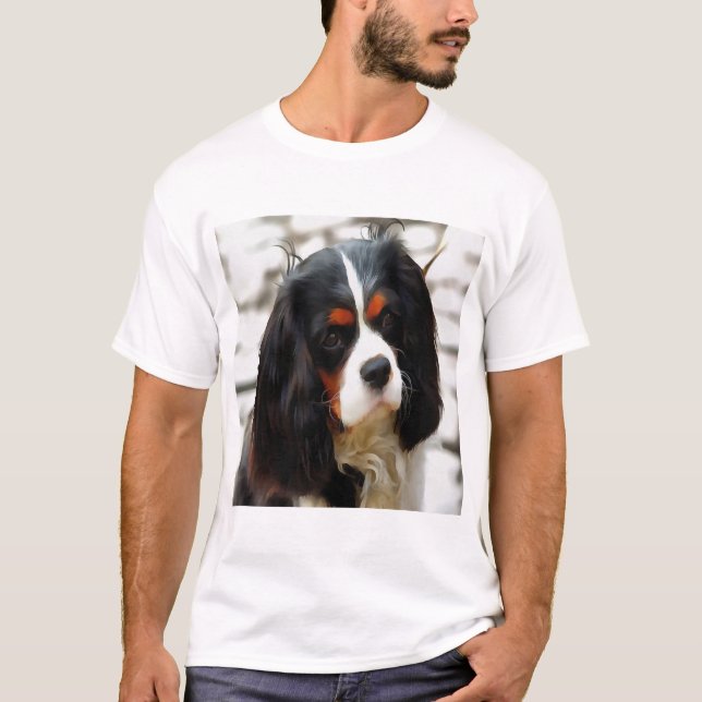 Portrait eines Königs Charles Cavalier Spaniel T-Shirt (Vorderseite)