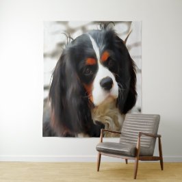 Portrait eines Königs Charles Cavalier Spaniel Wandteppich