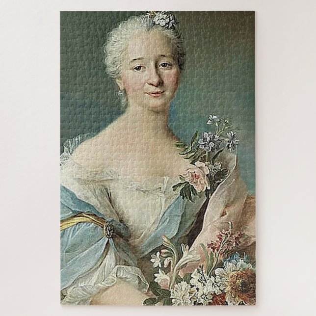PORTRAIT EINES LADY MIT BLUME PUZZLE (Vertikal)