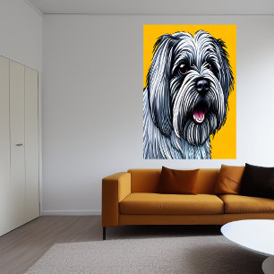 Portrait eines Lhasa Apso   AI Art Poster