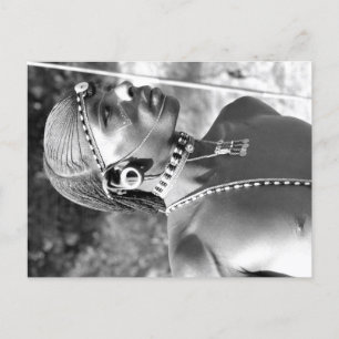 Portrait eines Maasai-Kriegers Postkarte
