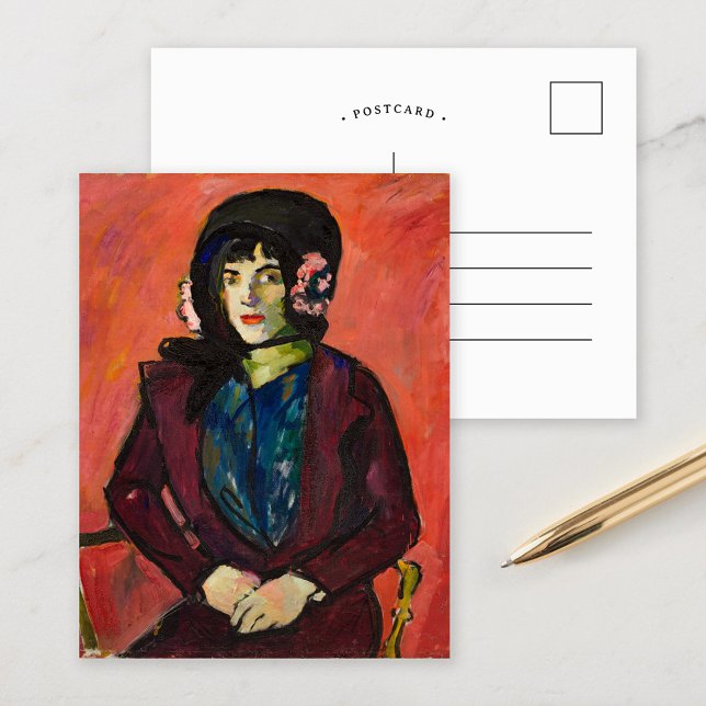 Portrait eines Mädchens | Henry Lyman Saően Postkarte (Von Creator hochgeladen)