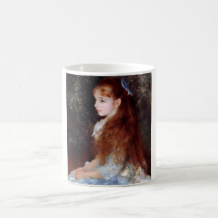 Portrait eines Mädchens mit blauem Band, Renoir Kaffeetasse