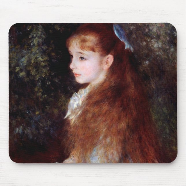 Portrait eines Mädchens mit blauem Band, Renoir Mousepad (Vorne)