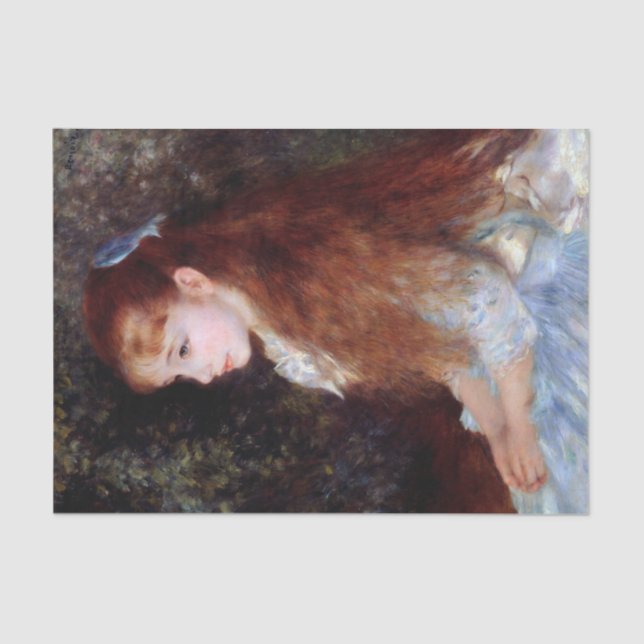 Portrait eines Mädchens mit blauem Band, Renoir Seidenpapier (Vorderseite)