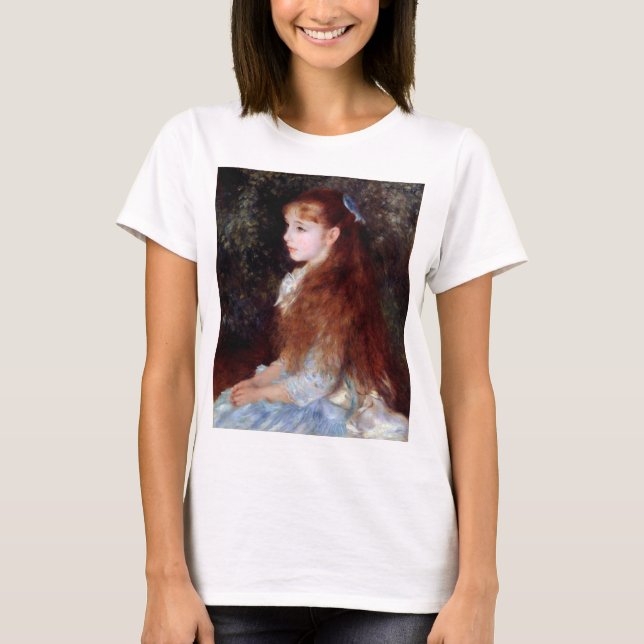 Portrait eines Mädchens mit blauem Band, Renoir T-Shirt (Vorderseite)