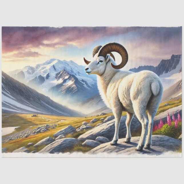Portrait eines majestätischen Dall Ram Decoupage Seidenpapier (Vorderseite)