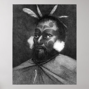 Portrait eines Mannes aus Neuseeland Poster