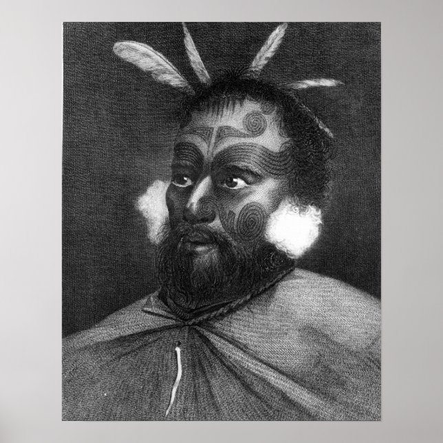 Portrait eines Mannes aus Neuseeland Poster (Vorne)